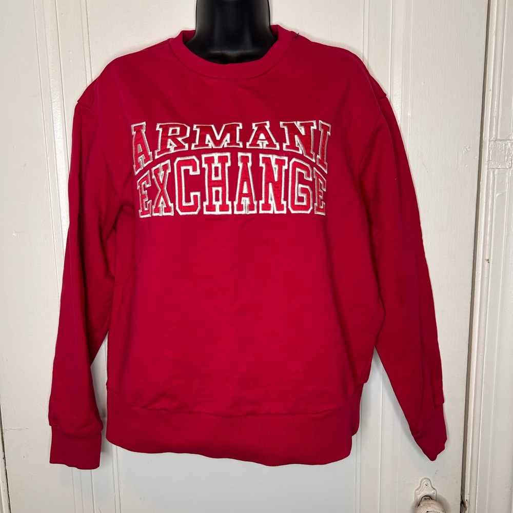 Armani Exchange Bold Red Crewneck Sweater